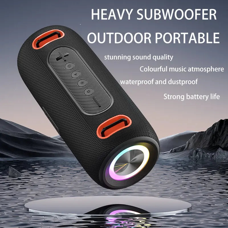 Boxă Portabilă Bluetooth 30W, 4000mAh, Rezistenta la Apă IPX6, Bass Puternic, Autonomie 15-20h, TWS True Wireless Sound, RGB Light, Incărcare USB-C, Slot SD, AUX, USB, Curea de Mană, FM Radio, Difuzor Wireless Outdoor, Bluetooth 5.2, Negru PIEX.RO