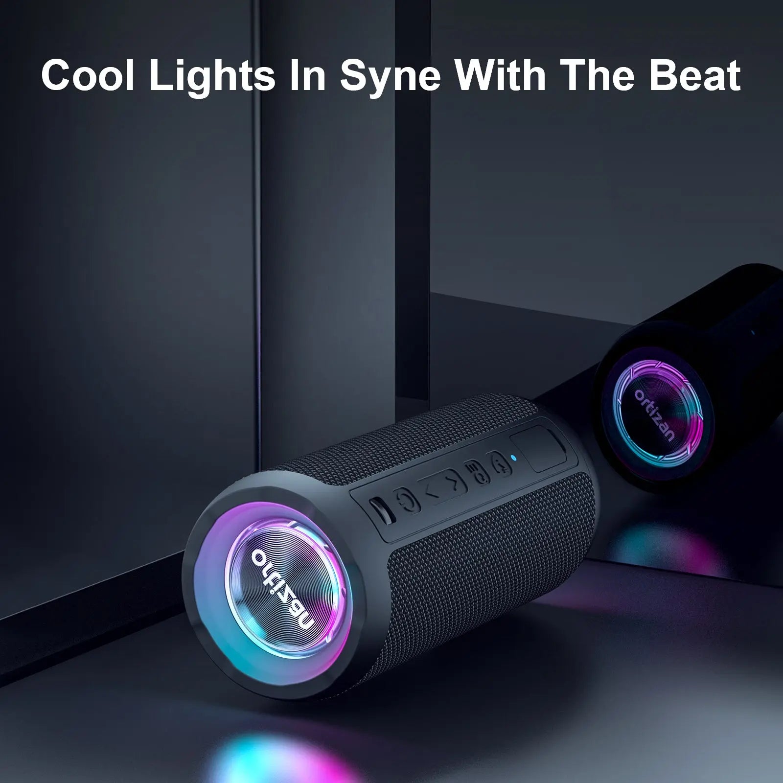 Boxa Portabila Bluetooth 5.3, Bass Puternic DSP, 24W, Autonomie 30 Ore, TWS Stereo, Rezistenta Apa IPX7, EQ Sound Effects, RGB Led, MicroSD/TF, AUX In, USB-C, Hands-Free, Asistenti Vocali Siri/Google, Design Compact, Negru PIEX.RO