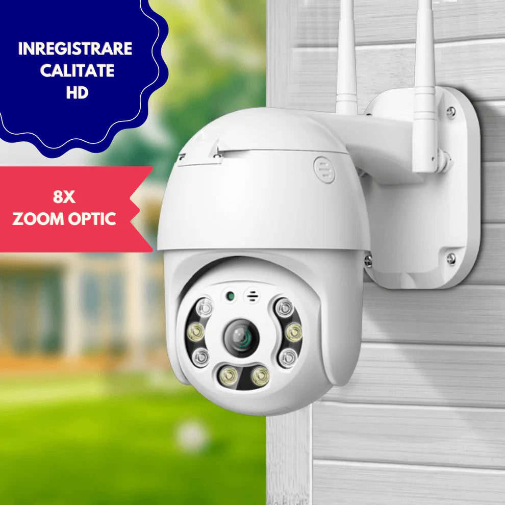 Camera Supraveghere PTZ Ultra HD 4MP, Exterior / Interior, WiFi, 8x Zoom Optic, Detectie Forma Umana, Urmarire Automata, IP66, Stocare SD