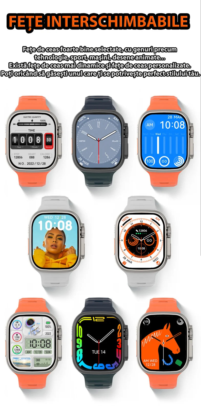 Ceas Inteligent Smart Watch + Cadou Casti Bluetooth + Cadou Extra Curea