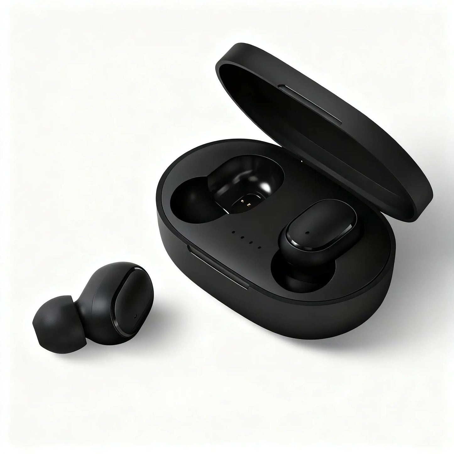Casti Wireless Tip Earbuds TWS Bluetooth 5.3, Sunet Stereo HD, Autonomie 3h Muzica/3.5h Apel, Standby 80h, Cutie Incarcare 280mAh (2.5 Reincarcari), Sport & Gaming, Design Compact PIEX.RO