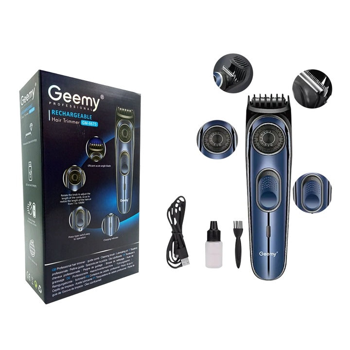 Aparat de tuns barbă, păr, corp, fără fir 10 in 1 reglabil, Geemy GM-6675, Professional Hair Trimmer