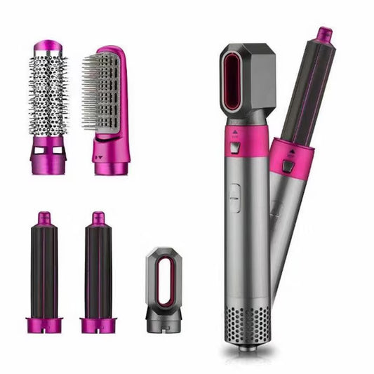 Set perie termică rotativă 5 în 1, uscător de păr și ondulator cu capete interschimbabile, perie rotativă cu ioni, 1100W PIEX.RO