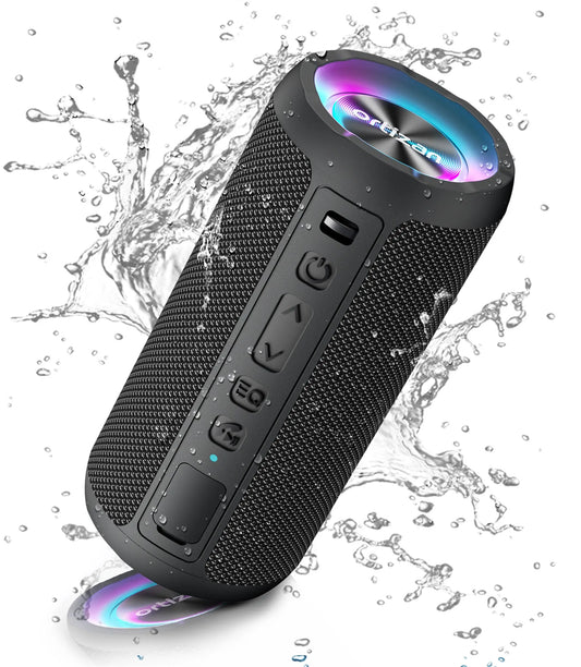 Boxa Portabila Bluetooth 5.3, Bass Puternic DSP, 24W, Autonomie 30 Ore, TWS Stereo, Rezistenta Apa IPX7, EQ Sound Effects, RGB Led, MicroSD/TF, AUX In, USB-C, Hands-Free, Asistenti Vocali Siri/Google, Design Compact, Negru PIEX.RO