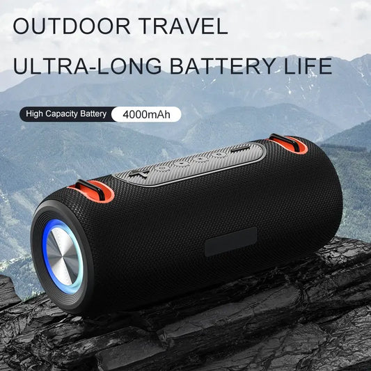 Boxă Portabilă Bluetooth 30W, 4000mAh, Rezistenta la Apă IPX6, Bass Puternic, Autonomie 15-20h, TWS True Wireless Sound, RGB Light, Incărcare USB-C, Slot SD, AUX, USB, Curea de Mană, FM Radio, Difuzor Wireless Outdoor, Bluetooth 5.2, Negru PIEX.RO