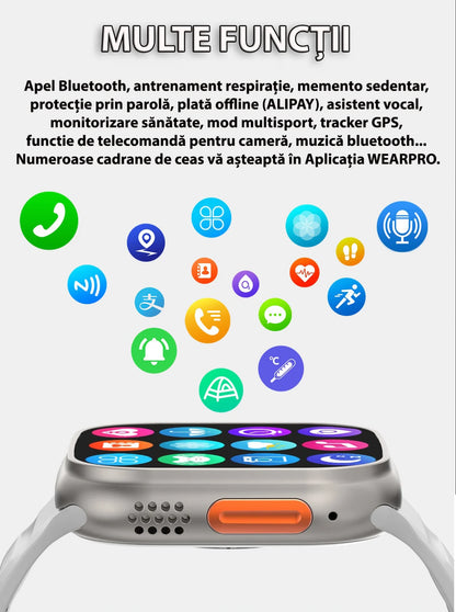 Ceas Inteligent Smart Watch + Cadou Casti Bluetooth + Cadou Extra Curea