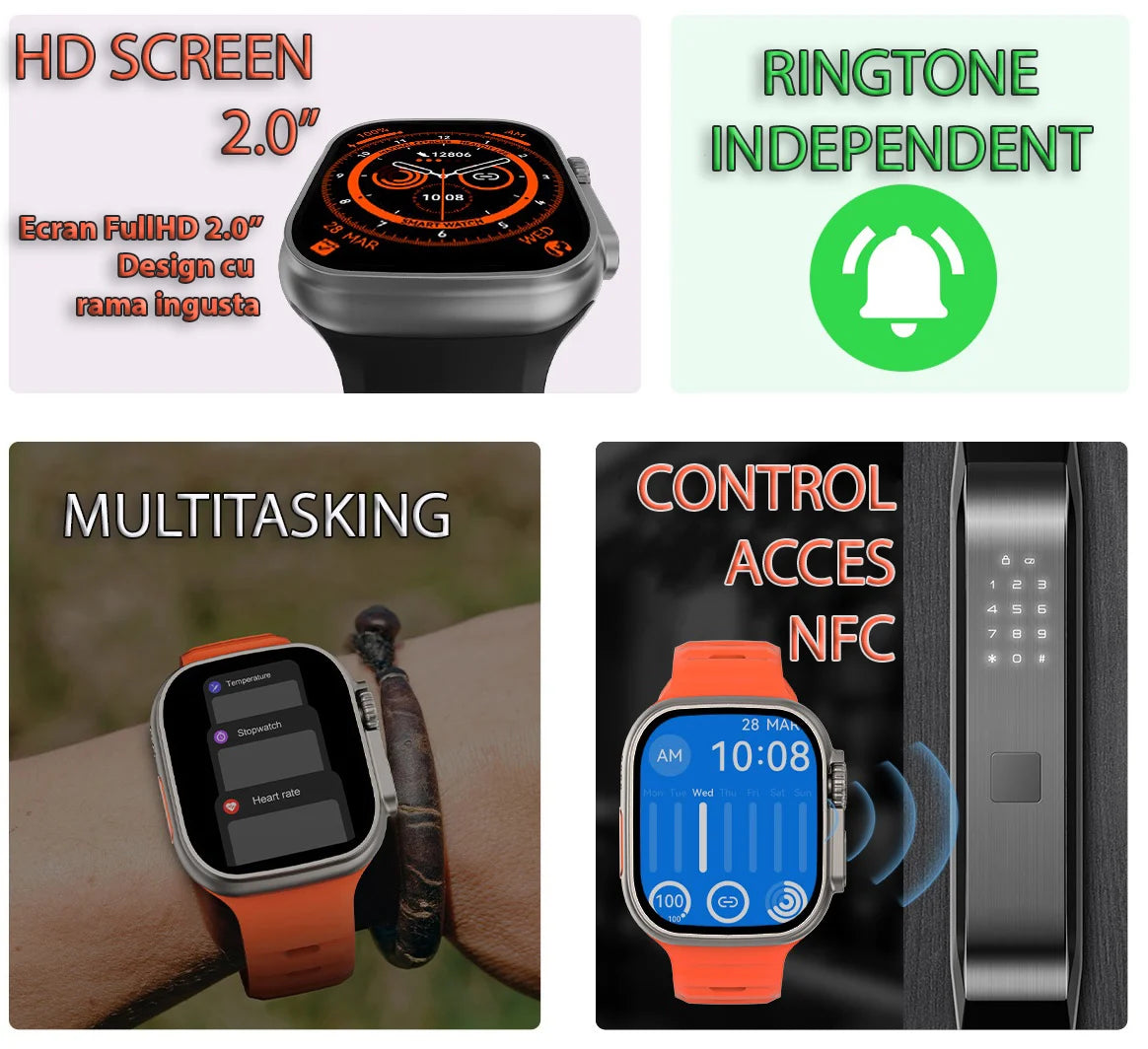 Ceas Inteligent Smart Watch + Cadou Casti Bluetooth + Cadou Extra Curea