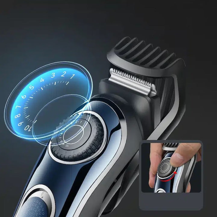 Aparat de tuns barbă, păr, corp, fără fir 10 in 1 reglabil, Geemy GM-6675, Professional Hair Trimmer