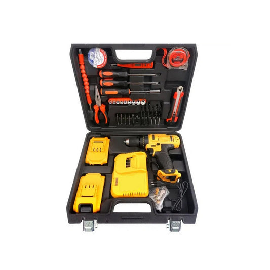 Masină de Găurit și Însurubat cu Percuție, Autofiletantă, 2 Acumulatori, 30 Accesorii, 36 V, 500W, Statie Încarcare, Geantă Transport